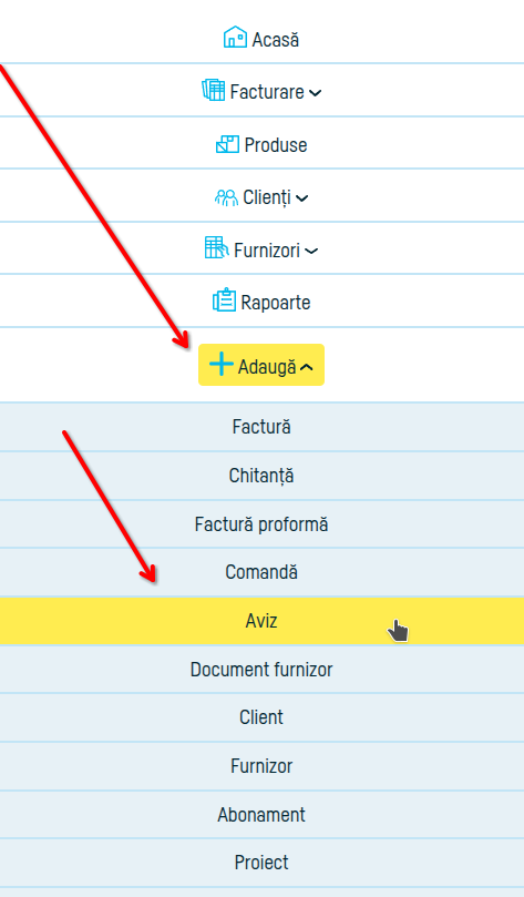 Cum adaug un aviz de însoțire a mărfii? - pasul 2