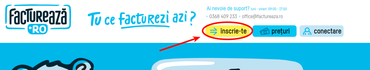 Înscrierea pe factureaza.ro? - pasul 1