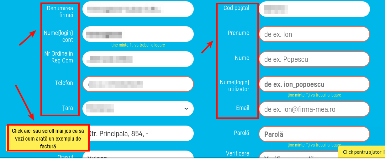 Înscrierea pe factureaza.ro? - pasul 3