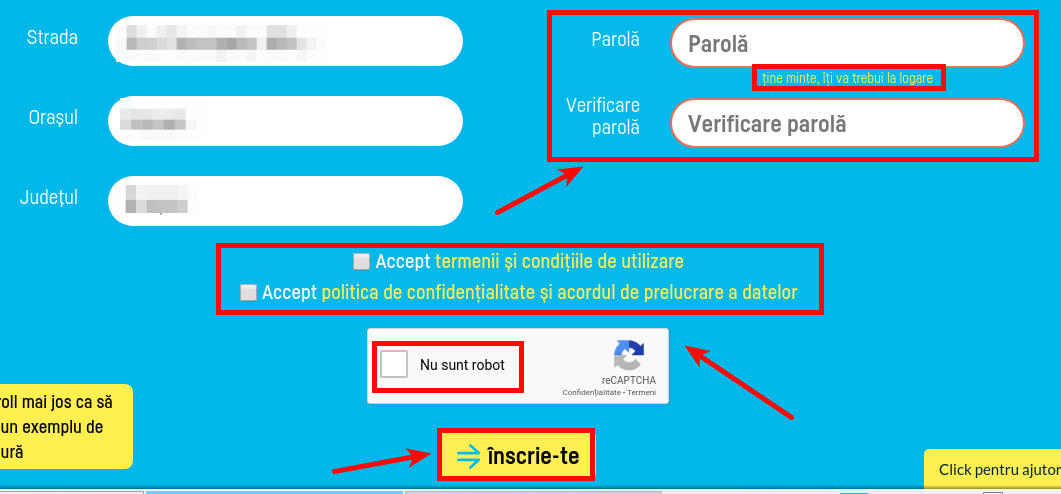 Înscrierea pe factureaza.ro? - pasul 4