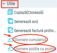 Cum stornez o factură? - pasul 3