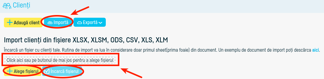 Cum import o listă de clienți? - pasul 2