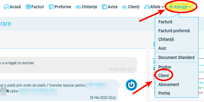 Cum introduc un client nou? - pasul 5