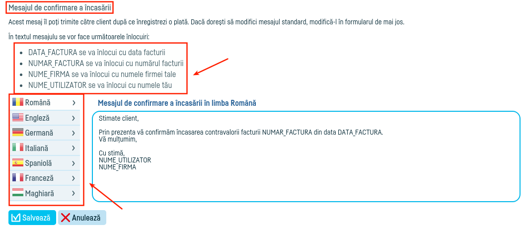 Cum definesc mesajele la trimiterea pe e-mail? - pasul 4