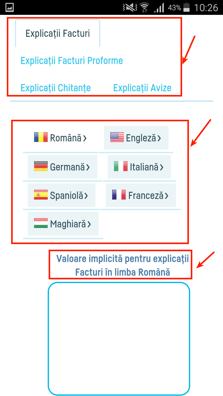 Cum stabilesc valorile implicite pentru facturi? - pasul 5