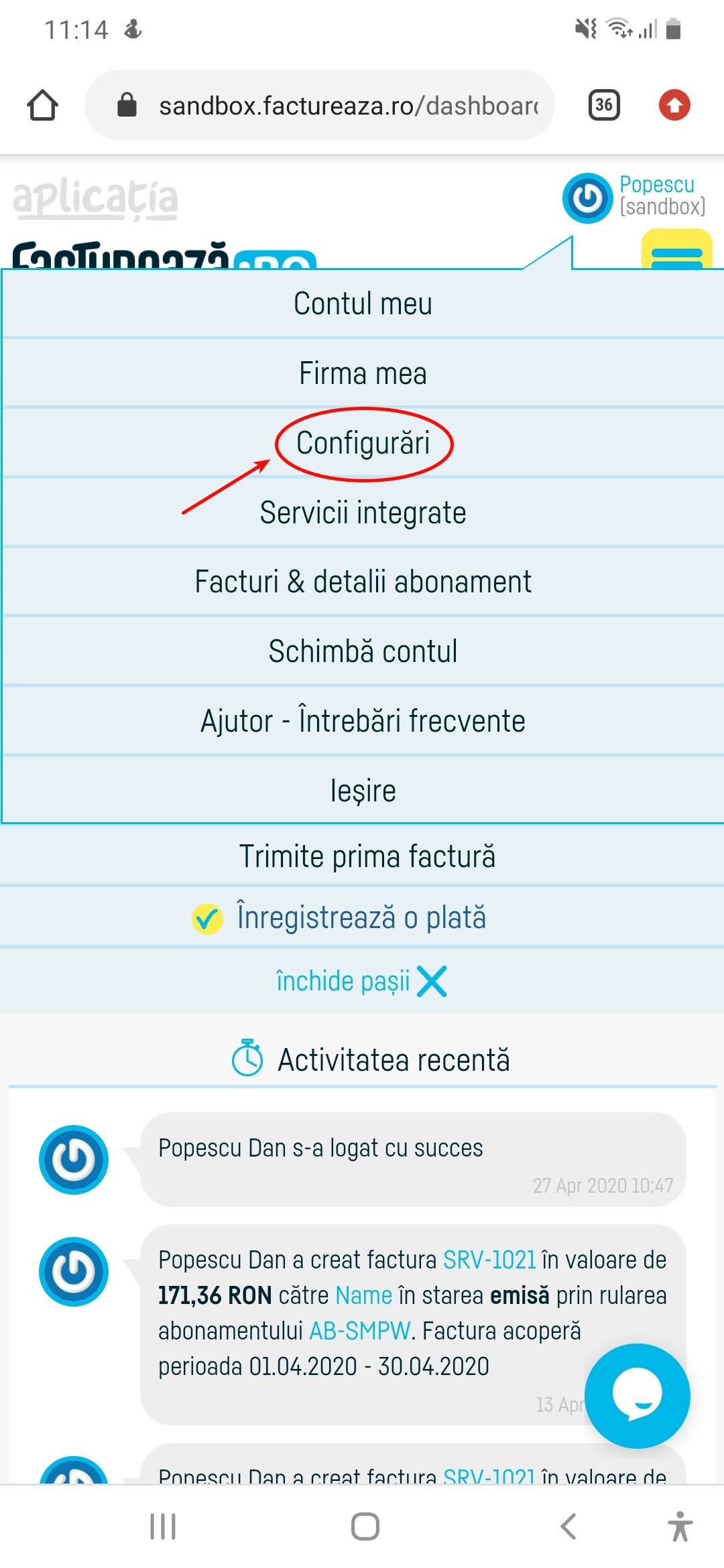 Cum pot adăuga emitentul pe factură? - pasul 2