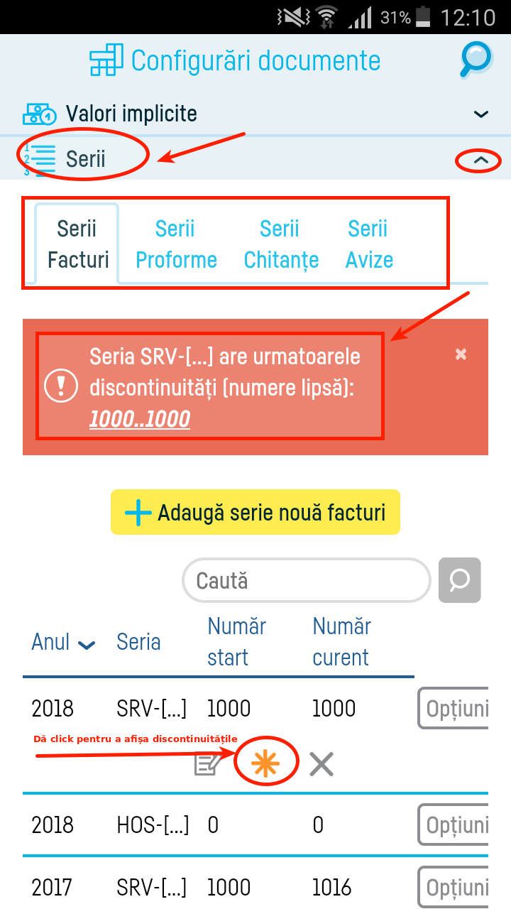 Discontinuităţi(găuri) în serii - pasul 2