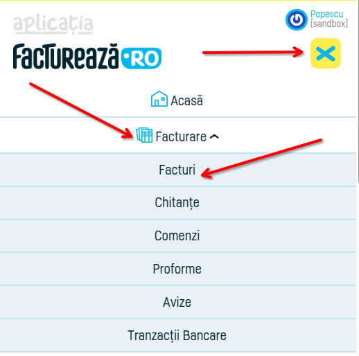 Cum anulez o factură? - pasul 2