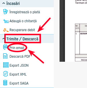 Programează trimiterea facturii - pasul 1