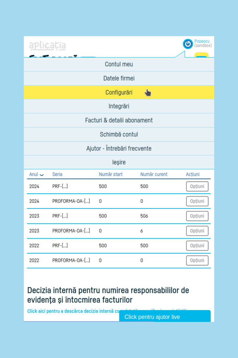 Cum generezi facturi când adaugi o plată unei proforme - pasul 1