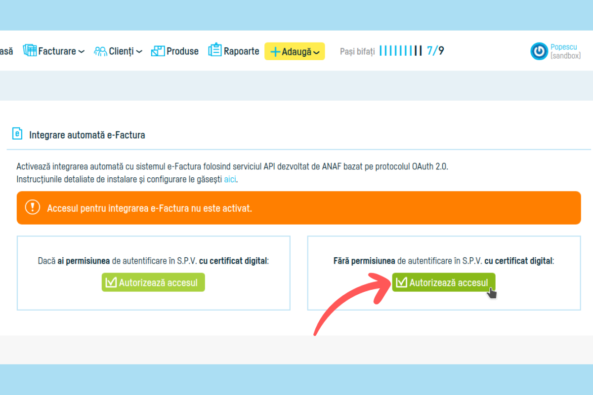 Cum generezi și transmiți  e-Factura în SPV ANAF  - pasul 6